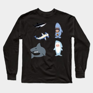 Shark 5 pk Stickers Collection Long Sleeve T-Shirt